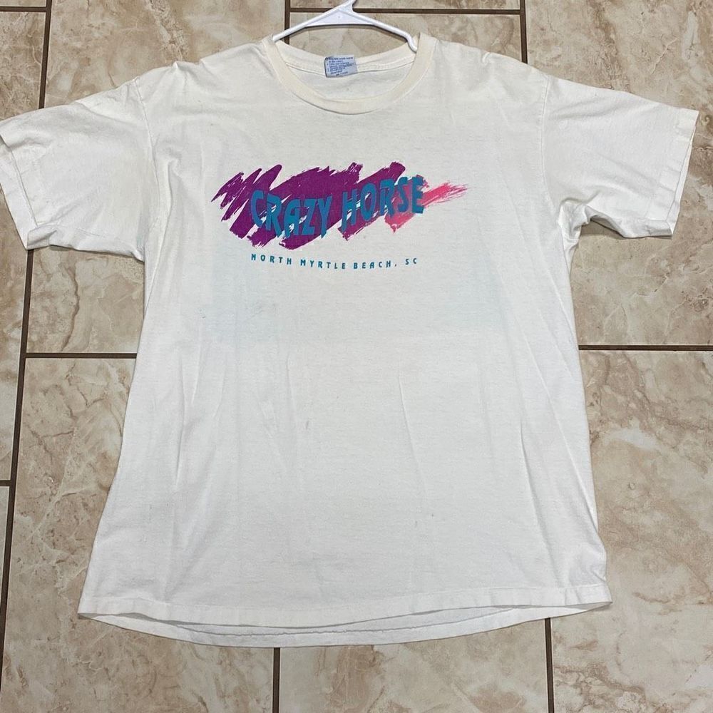 All Sport Men's Vintage Crazy Horse Gentlemen's Club T-shirt White XL Pre-owned - Picture 2 of 7